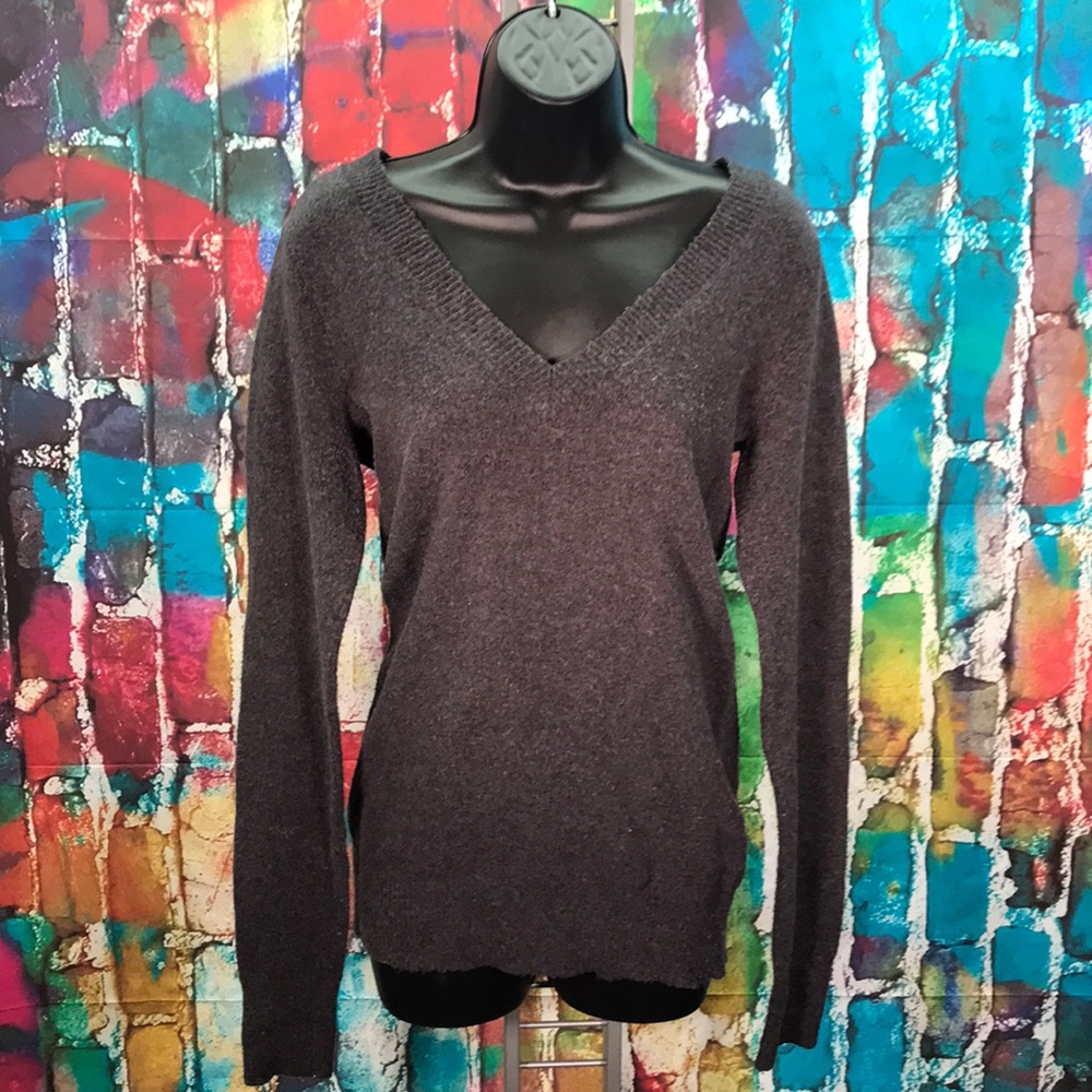 Gray gap sweater